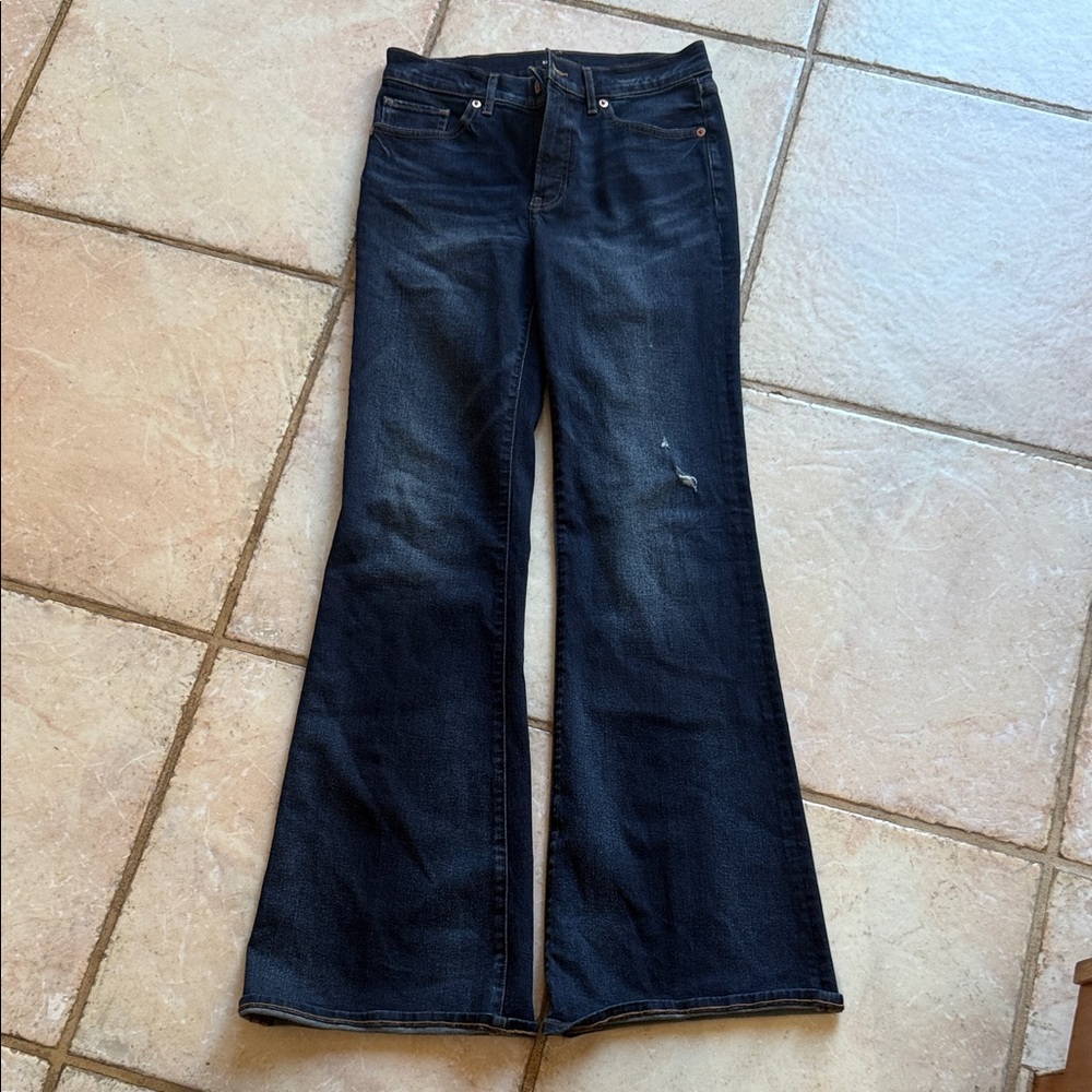 Express Dark Indigo Flare Jeans